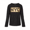Petit by Sofie Schnoor Silvia, T-shirt, Sort Glimmer NYC med L/Æ