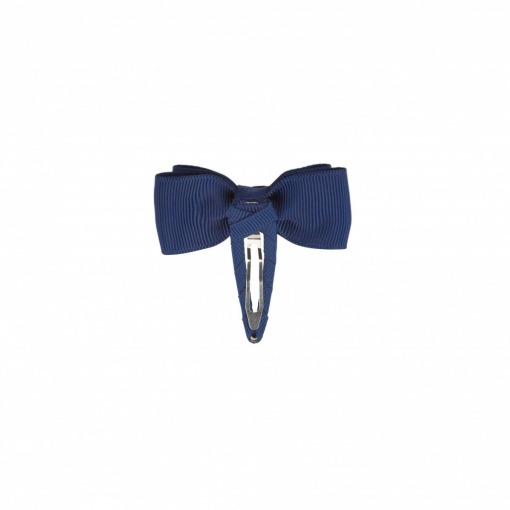 Bows by Stær Lille Double Bow, Snapclip, Navy