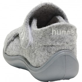 Hummel hjemmesko alloy grå i uld med Hummel logo på hæl og velcrorem og antiskrid