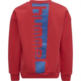 Hummel sweatshirt hmlalfred lollipop rød med blåt logo på ryggen