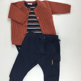 Hust and Claire, Cammy Cardigan Rusty + Gus Bukser Navy + Buster Body Navy