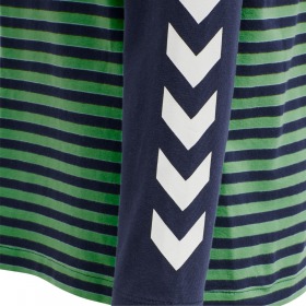 Hummel Kenji bluse langærmet, Blarney navy / grønne striber