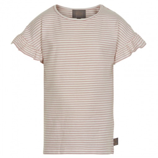 Creamie t-shirt Stripes SS, Adobe Rose, Rosa med striber