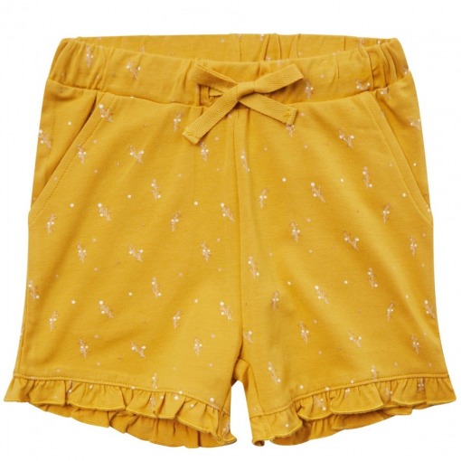 Petit By Sofie Schnoor shorts, daphne, mustard, gul med guldprint