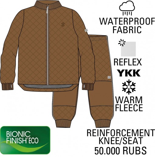 Mikk-Line duvet termotøj, med fleece, rubber / brun