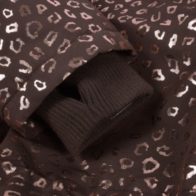 Mikk-Line vinterjakke, aop foil, Chocolate Brown med guld / kobberfarvet print