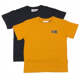 Molo T-Shirt Rasmus 2-Pak, Honey Navy Gylden Navy