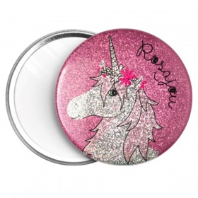 Rosajou make-up spejl unicorn, enhjørning med glimmer