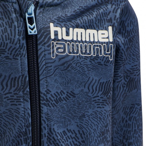 Hummel cardigan, bailey zip jakke, china blue, blå med print