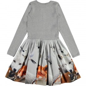 Molo kjole, Casie, Friendly, grå med dyreprint
