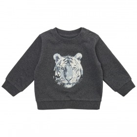 Petit By Sofie Schnoor sweatshirt - Hannibal - dark grey - grå med tigerprint