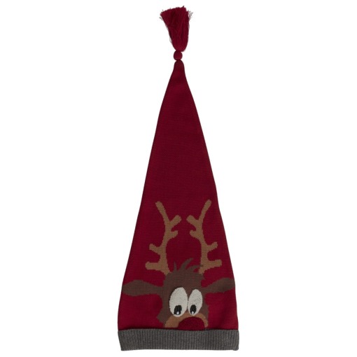 Hust and Claire nissehue Fifi-Ruby Wine bordeaux med Rensdyret Rudolph