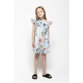 Christina Rohde kjole - 101 - lyseblå m. blomsterprint