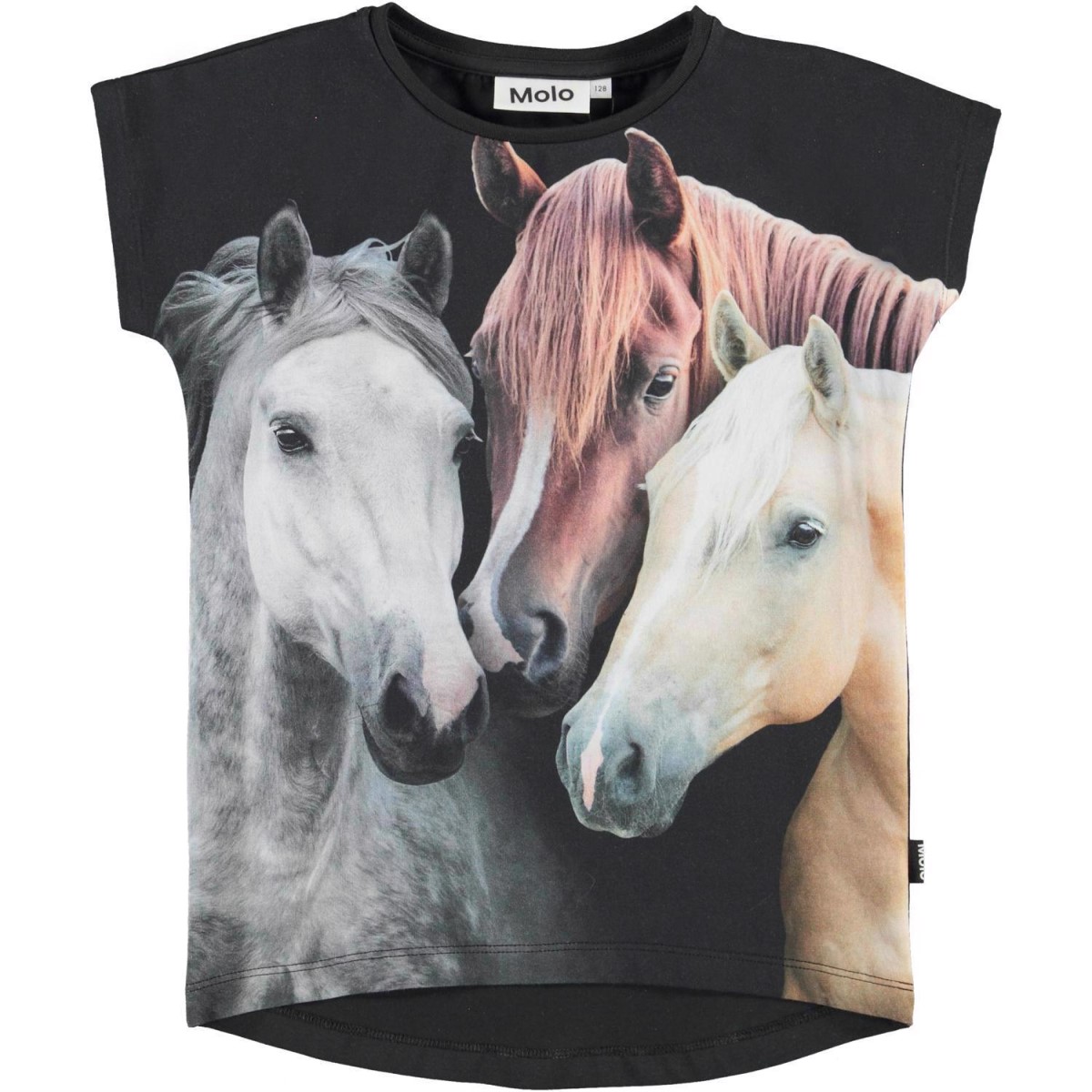 T-Shirt - Ragnhilde - Triplets / Sort m. Heste | Køb her