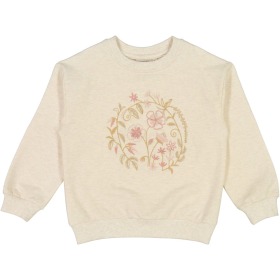 Wheat sweatshirt - Flower Embroidery - creme med broderi