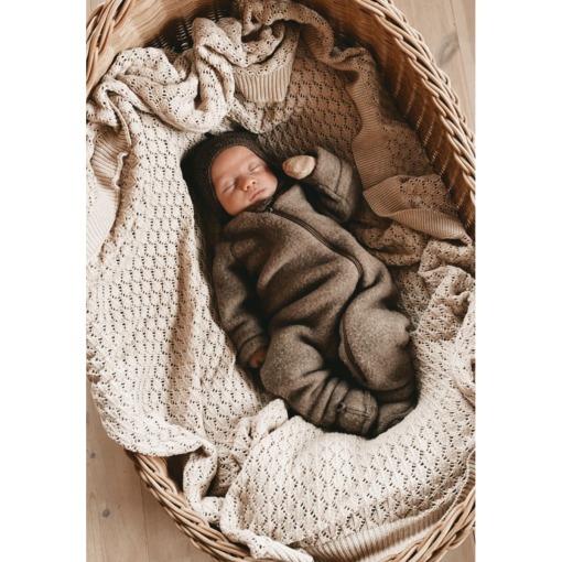 Mikk-Line baby ulddragt i uldfleece - Melange Denver - Grå - model