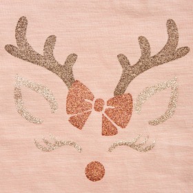 Petit By Sofie Schnoor bluse - light rose - rosa med juleprint