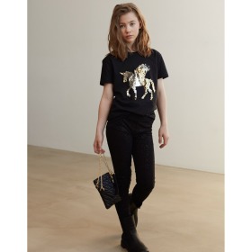 Sofie Schnoor Girls t-shirt med enhjørning - unicorn - black/sort