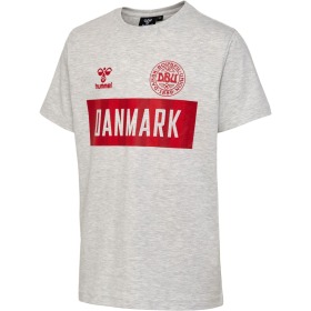 Hummel t-shirt - dbu - vm i fodbold 2022 - hooray - light grey melange - grå