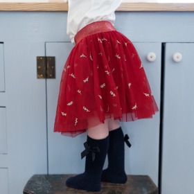 Hust and Claire nederdel tyl - model nynne - rød m. gulddetaljer