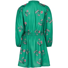 Sofie Schnoor Girls kjole - Green - Grøn med pink blomster