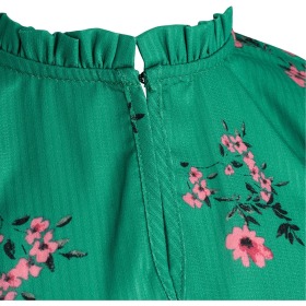Sofie Schnoor Girls kjole - Green - Grøn med pink blomster