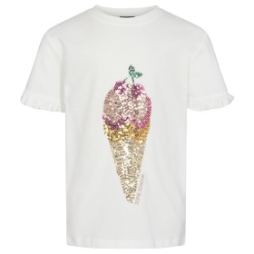 Petit By Sofie Schnoor t-shirt - offwhite med pailletter
